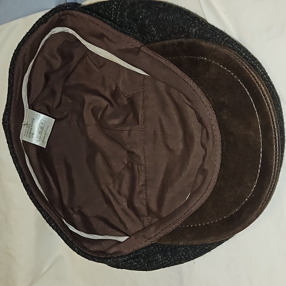 KIM & BAE Dark Gray/Black Wool Blend Ivy Driving Golf Flat Cap L/XL EC - Picture 6 of 8